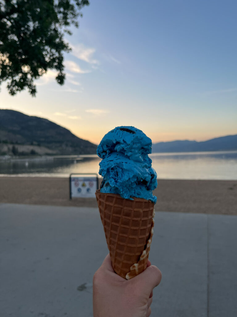 Ice cream from Lickity Splitz on Okanagan Beach